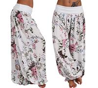 Oversize Harem Yoga Pants for Women, Ladies Aladdin Baggy Pants Boho Floral Hippie Pants Casual Wide Trousers Light Breathable 3XL Dear-XiaoBao