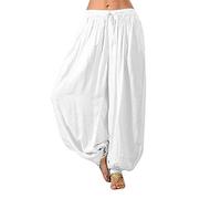 Oversize Harem Yoga Pants for Women, Ladies Aladdin Baggy Pants Boho Solid Loose Pants Casual Wide Trousers Light Breathable L Dear-XiaoBao