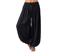 Oversize Harem Yoga Pants for Women, Ladies Aladdin Baggy Pants Boho Solid Loose Pants Casual Wide Trousers Light Breathable L Dear-XiaoBao