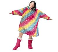 Oversize Hoodie Giant Sweatshirt Snug and Junior Kids Size Cosy Faux Fur Wearable Blanket Shaggy Fluffy Teddy Soft Hoodie Gift For Him Her with Pocket (Junior Multi)