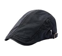 Oversize Ivy Cap for Big Bone Men Women 100% Cotton Beret Dad Large Flat Gatsby Hat Plain Newsboy Hats M L XL, Black, One size
