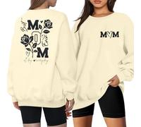 Oversize Mama Sweatshirts for Women Mom Graohic Sweatshirt Mommy Outfits Crewneck Tee Shirts Loose Long Sleeve Pullover Tops, Apricot, L