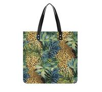 Oversize Pu Leather Print Animal Leopard Print Jungle Tote Bag Women's Soft Shoulder Bag Weekender Hobo Bags Shopper Handbag