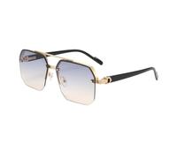 Oversize Retro Double Bridges Polygon Square Metal Men Sunglasses Gradient Shades UV400 Trending Women Sun Glasses