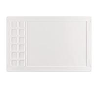 Oversize Water Media Mat White Silicone Mat with 12 Palette Squares for Watercolors & Mixed-Media Non-Slip,Waterproof,Heat-Resistant Non-Stick Non-Reflective 12x9in Enclosed Area Silicone Craft Mat