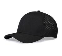 Oversize XL XXL Quick Dry Baseball Cap, Large Performance Snapback Hats, Laser Cut Mesh Ball Cap for Men Big Heads 23.5"-26", Black, Large-4X-Large