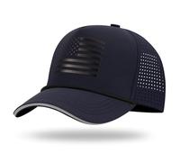 Oversize XL XXL XXXL American Flag Trucker Hat, Waterproof Quick Dry Snapback Hats, Large USA Baseball Cap for Men Big Heads, Navy/Black Flag, XXL