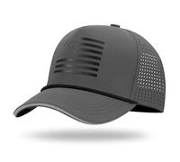 Oversize XL XXL XXXL American Flag Trucker Hat, Waterproof Quick Dry Snapback Hats, Large USA Baseball Cap for Men Big Heads, Dark Gray/Black Flag, XXL