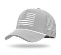 Oversize XL XXL XXXL American Flag Trucker Hat, Waterproof Quick Dry Snapback Hats, Large USA Baseball Cap for Men Big Heads, Gray/Black Flag, XXL