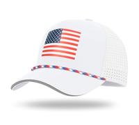 Oversize XL XXL XXXL American Flag Trucker Hat, Waterproof Quick Dry Snapback Hats, Large USA Baseball Cap for Men Big Heads, White/Us Flag, XXL