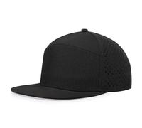 Oversize XXL Blank Flatbill Mesh Snapback Cap for Big Head 23.6"-25.6" Extra Large 6 Panel Camper Style Hat Baseball Cap, A - Black, XXL