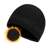 Oversize XXL Mens Beanie Hat for Big Heads 23.6"-25.6", Large Winter Warm Knit Skull Cap Ribbed Stocking Hat Toboggan Cap Black