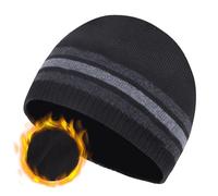 Oversize XXL Mens Beanie Hat for Big Heads 23.6"-25.6", Large Winter Warm Knit Skull Cap Ribbed Stocking Hat Toboggan Cap