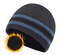 Oversize XXL Mens Beanie Hat for Big Heads 23.6"-25.6", Large Winter Warm Knit Skull Cap Ribbed Stocking Hat Toboggan Cap
