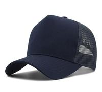 Oversize XXL Mesh Trucker Hat for Men Big Head Hats High Crown Baseball Cap Adjustable 23.6"-25.6", Dark Blue, One size