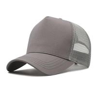 Oversize XXL Mesh Trucker Hat for Men Big Head Hats High Crown Baseball Cap Adjustable 23.6"-25.6", Grey, One size