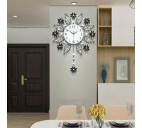 Oversized 22-Inch Silent Wall Clock - Modern Battery-Operated Glass Pendulum Decor for Living Room Kitchen Bedroom - Non-Ticking Crystal Design Perfect for Home Decor