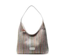 Oversized 34cm Straw Tote Bag - Rainbow Woven Crossbody, Fits Beach Essentials & Daily Needs for Women