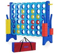 Oversized 4 in a Row Connect Game+Waterproof Carry Bag,Included-4 ft X 3.5 ft Tall,4-to-Score Jumbo with 44 Pieces Rings&Drink Holder,48” Super Size-Indoor&Outdoor Giant 4 Game for Kids&Adults