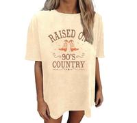 Oversized 90s Country Shirts for Women Raised On 90’S Country Shirt Country Music Tshirt Rock Band Vintage Tee Tops 2025