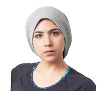 Oversized Beanie Hipster Mens Hat, Womens 100% Cotton Reversed Waffle Chemo Hat, Long Slouchy Cap for All Seasons Light Grey