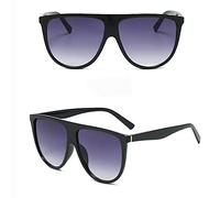 Oversized Black Flat Top Large Shield Fashion Sunglasses Women Ladies Designer Style Frames Big Retro Vintage Light UV400 Fashion Gradient Designer Style Frames Big Retro Vintage Light