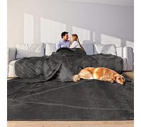 Oversized Blanket 120"x120", Huge Giant Throw Blanket 10'x10' for Bed, Couch, Sofa, Travel and Camping, Extra Large Soft Blanket for Whole Family and Outdoor Campaign, Grey Blanket