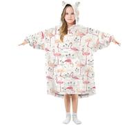 Oversized Blanket Hoodie for Kids Adult Girls Boys, Fleece Hoodie Blanket Animal Flamingo Super Warm Plush Wearable Blanket Hoodie Sweatshirt with Roomy Pocket, Medium