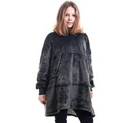 Oversized Blanket Hoodie - Plush Fluffy Fleece Family Matching Sweatshirt for Women Men Kids Girl Boy - Wearable Hooded Blanket with Big Front Pocket(Grey)