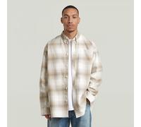 Oversized Button Down Shirt - Beige - Men M