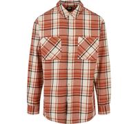 Urban Classics Long Oversized Checked Leaves Long Sleeve Shirt Orange L Men
