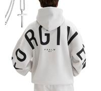 Oversized Christian Heavyweight Faith Sweatshirt, Essential Hoodie, Forgiven Letter Print Graphic Hoodies Pullover (white,5XL)