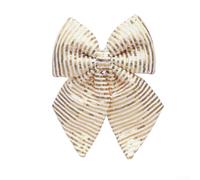 Oversized Christmas Bow 34x25cm Red White Striped Sequin Holiday | Sequin fabric with fine stitching stays plump and vibrant Easy to tie to wreaths trees or doors adds shine to festive