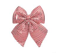 Oversized Christmas Bow 34x25cm Red White Striped Sequin Holiday | Sequin fabric with fine stitching stays plump and vibrant Easy to tie to wreaths trees or doors adds shine to festive