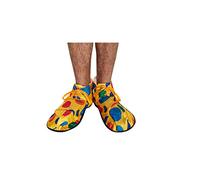 OVERSIZED CLOWN SHOES COVER CIRCUS YELLOW POLKA DOTS FANCY DRESS ACCESSORY, Multi-colored