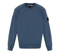 Oversized Cotton Fleece Crewneck Sweatshirt - male - Stone Island - Sweatshirts - Blue - S - Sweatshirts & Hoodies S