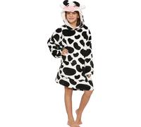 Oversized Cow Snuggle Hoodie Blanket for Men & Women, Ultra-Soft Fleece with Sherpa Lining, Open-Front Hood & Kangaroo Pocket