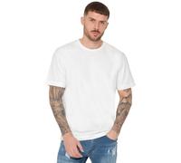 Oversized Crew Neck T-Shirt - Black Short Sleeve Top with Rubber Badge, Classic Modern Style, Breathable Fabric, Relaxed Fit for - Off White / S