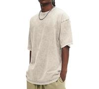 Oversized Crew Neck Tops for Men Classic Fit Oversized T Shirts for Adult Mens Short Sleeve T Shirts Country Outfits for Adult Plus Size S-5XL Beige