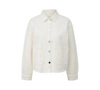Oversized Denim Jacket with Shirt Collar Long Sleeves Women's COMMA Blanc 36
