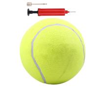 Oversized Dog Ball - Giant Tennis Ball for Pets, Soft Rubber Fiber Wool Construction, Inflatable Fetch Toy with Pump, Fun Exercise Toy | Puppies Kids Outdoor Indoor Play and Training Activities