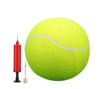 Oversized Dog Ball - Giant Tennis Ball for Pets, Soft Rubber Fibre Wool Construction, Inflatable Fetch Toy with Pump, Funny Exercise Toy | Puppies Children Outdoor Indoor S