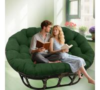 Oversized Double Cush - Thick Soft Tufted Wicker Egg Chair Pad for Outdoor Patio, Garden, Balcony, and Porch - Comfortable Round Hanging Chair Cush