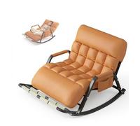 Oversized Double Rocking Chair with Removable Seat Adjustable Backrest (5 Positions) Foot age Roller All-Season Comfort - Ideal for Relaxation (ge)