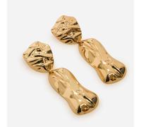 Oversized Drop Detail Stud Earrings In Gold, Women's Size UK One Size