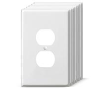 Oversized Duplex Outlet Covers, 6 Pack Jumbo Electrical Outlet Wall Plate Extra Large White Switch Plates, Over-Size 1-Gang 3.5” x 5.5”, Dual Receptacle Faceplate, Gloss Finish, Impact Resistant