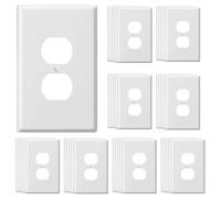 Oversized Duplex Receptacle Outlet Wall Plate 6Pack Jumbo Electrical Outlet Covers Extra Large Switch Plates, Over-Size 1-Gang 5.5" x 3.5", Gloss Finish Dual Receptacle Faceplate, Impact Resistant