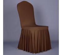 Oversized Elegant Oxford Skirt Chairs Designed to Enhance the Look of Any Formal Gathering or Celebration (coffee color)