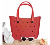 Oversized Eva Tote Bag Waterproof - Sandproof Open Handbag | Lightweight Washable Travel Bag for Beach Pool Sports Large Bag Anti-Tip Tote Bag by gy, Red, Se référer au descriptif, Refer to