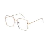 Oversized Fashion Square Reading Glasses 3.5 for Women, Stylish Blue Light Blocking Computer Readers, Large Anti Eyestrain Reading Eyeglasses, Big Frame UV400 Protection